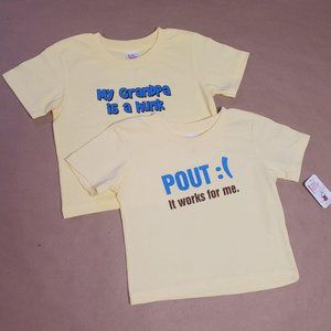 Little Teez T-Shirts 2 Pack Size 3T Yellow